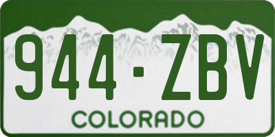 CO license plate 944ZBV