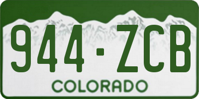 CO license plate 944ZCB