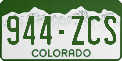CO license plate 944ZCS