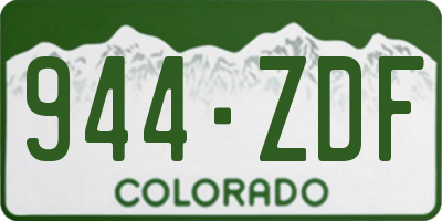 CO license plate 944ZDF