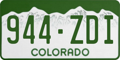 CO license plate 944ZDI