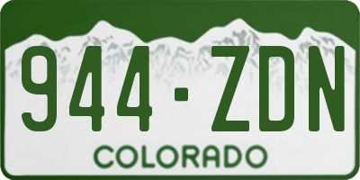 CO license plate 944ZDN