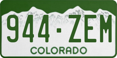 CO license plate 944ZEM