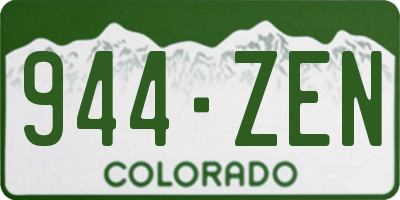 CO license plate 944ZEN