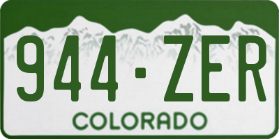 CO license plate 944ZER