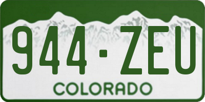 CO license plate 944ZEU