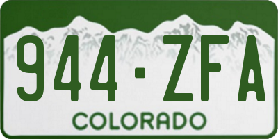 CO license plate 944ZFA