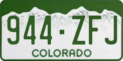 CO license plate 944ZFJ