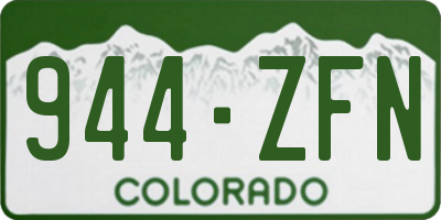 CO license plate 944ZFN