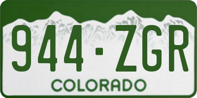 CO license plate 944ZGR