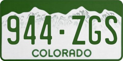 CO license plate 944ZGS