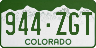 CO license plate 944ZGT