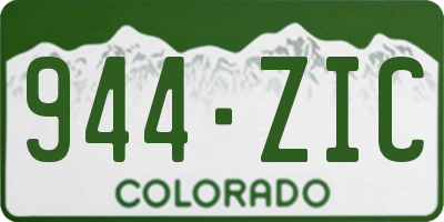 CO license plate 944ZIC