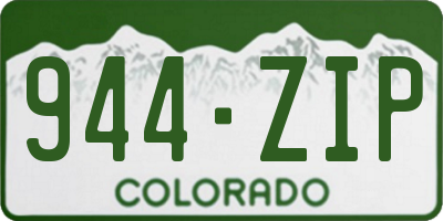 CO license plate 944ZIP