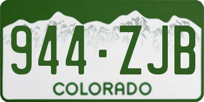 CO license plate 944ZJB