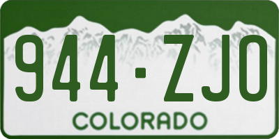 CO license plate 944ZJO