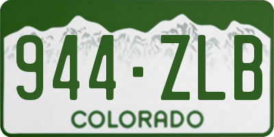 CO license plate 944ZLB