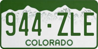 CO license plate 944ZLE