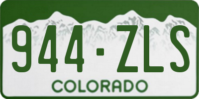 CO license plate 944ZLS