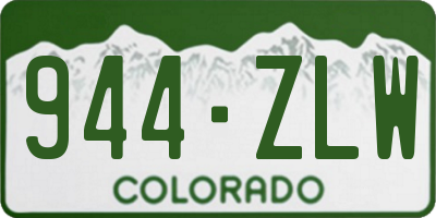 CO license plate 944ZLW