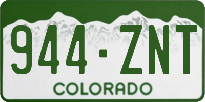 CO license plate 944ZNT