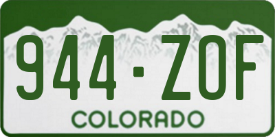 CO license plate 944ZOF