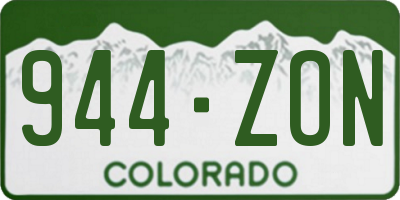 CO license plate 944ZON
