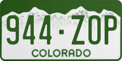CO license plate 944ZOP