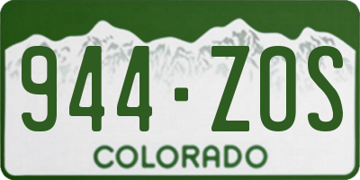 CO license plate 944ZOS