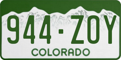 CO license plate 944ZOY