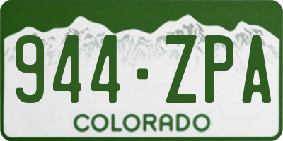 CO license plate 944ZPA