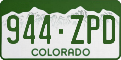 CO license plate 944ZPD