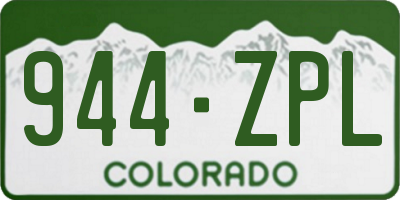 CO license plate 944ZPL
