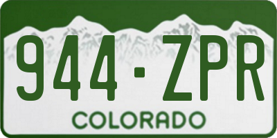 CO license plate 944ZPR