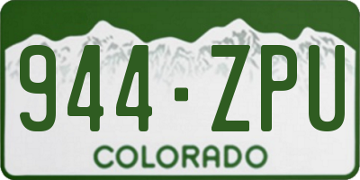 CO license plate 944ZPU