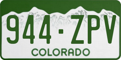 CO license plate 944ZPV