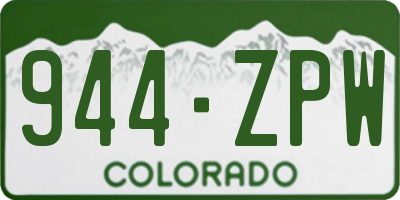 CO license plate 944ZPW