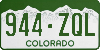 CO license plate 944ZQL
