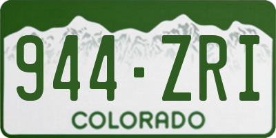 CO license plate 944ZRI