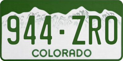 CO license plate 944ZRO