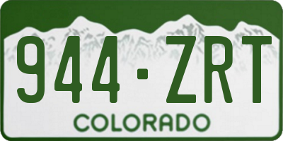 CO license plate 944ZRT