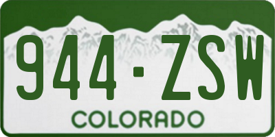 CO license plate 944ZSW