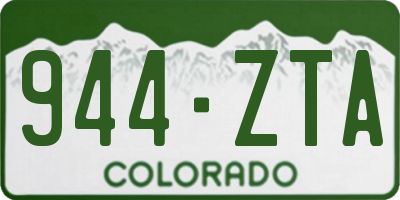 CO license plate 944ZTA