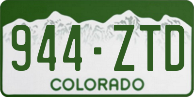CO license plate 944ZTD