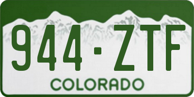 CO license plate 944ZTF