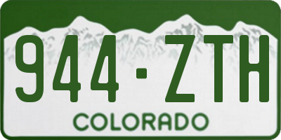 CO license plate 944ZTH