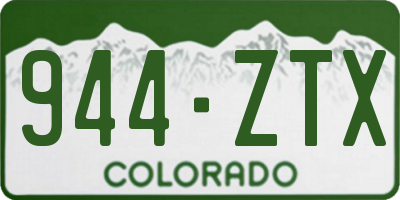 CO license plate 944ZTX