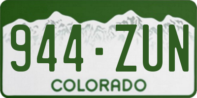 CO license plate 944ZUN