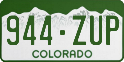 CO license plate 944ZUP