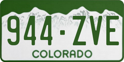 CO license plate 944ZVE